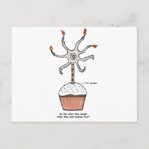 Carte Postale Joyeux anniversaire Neuron Cupcake