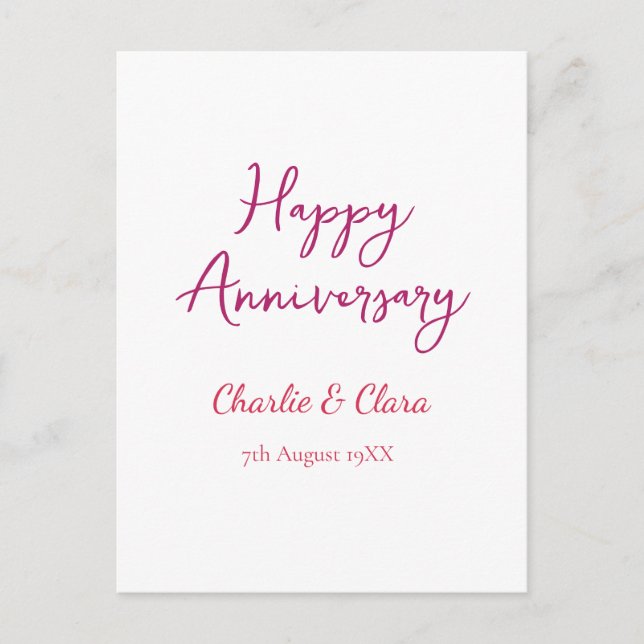 Carte Postale Joyeux anniversaire nom rose gras nom date si (Devant)