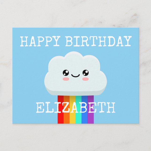 Carte Postale Joyeux anniversaire nuage (Devant)