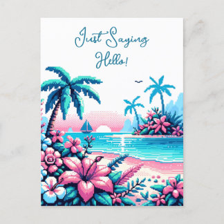 Carte Postale Joyeux Anniversaire | Océan en Pixel Art