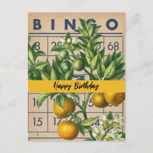 Carte Postale Joyeux Anniversaire Oranges Vintage