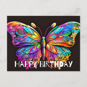 Carte Postale Joyeux Anniversaire Papillon Artistique
