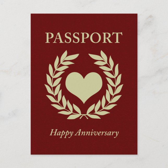 Carte Postale joyeux anniversaire passeport (Devant)