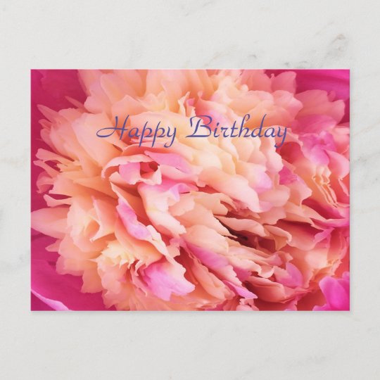 Carte Postale Joyeux Anniversaire Peony Zazzle Fr