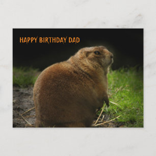 Carte Postale JOYEUX ANNIVERSAIRE PÈRE Woodchuck Photo de la mar