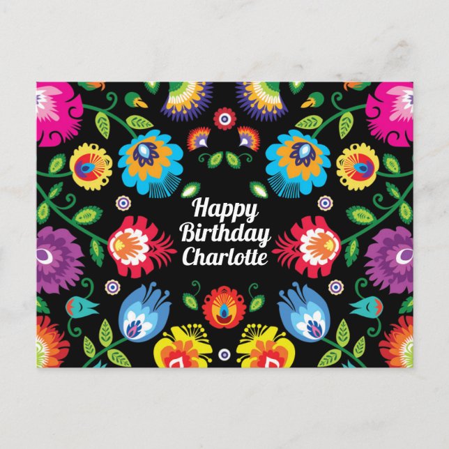 Carte Postale 🎁 Joyeux anniversaire personnalisable folklore ho (Devant)