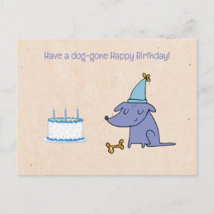 Carte Postale Joyeux Anniversaire Personnalisé avec un Chien