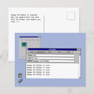 Carte Postale Joyeux Anniversaire Personnalisé Windows 95 Thème