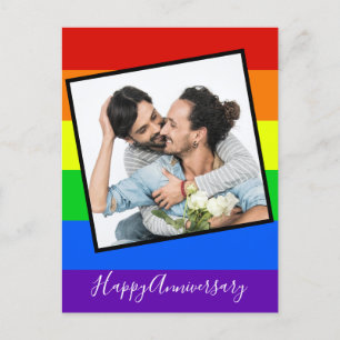 Carte Postale Joyeux Anniversaire Photo de Couple Gay Personnali