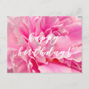 Invitations Faire Part Cartes Rose De Joyeux Anniversaire De Pivoine Zazzle Fr