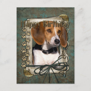 Carte Postale Joyeux Anniversaire - Pierres de pierre - Beagle