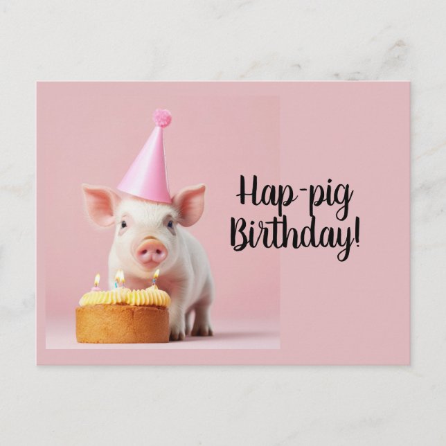 Carte Postale Joyeux anniversaire Pig ! (Devant)