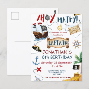 Carte Postale Joyeux Anniversaire Pirate Mignon