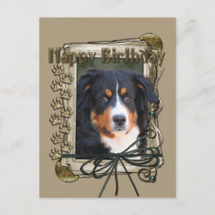 Carte Postale Joyeux Anniversaire - Poches de pierre - Chien de 