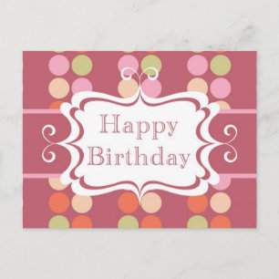 Carte Postale Joyeux anniversaire (poka dots)