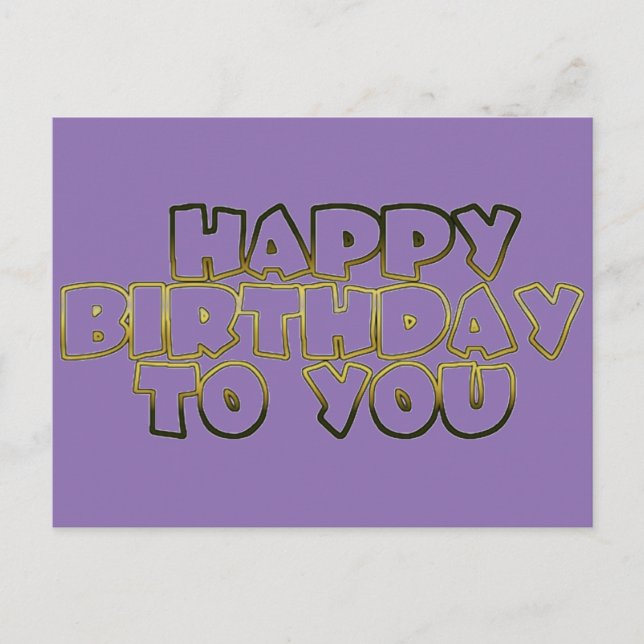Carte Postale Joyeux Anniversaire Pour Vous Pale Purple Gold Typ (Devant)