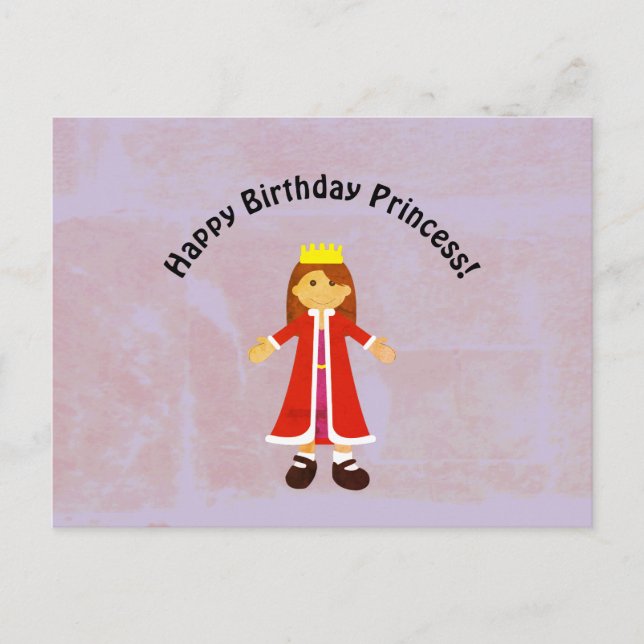 Carte Postale Joyeux Anniversaire Princesse Cute Cartoon Princes (Devant)