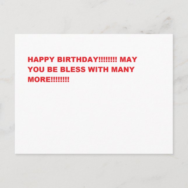 CARTE POSTALE JOYEUX ANNIVERSAIRE!!!!!!!! QUE VOUS SOYEZ BÉNI!!! (Devant)