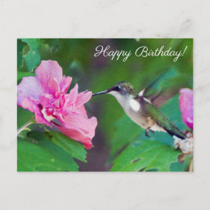 Carte postale Joyeux Anniversaire Ruby Throated Hu