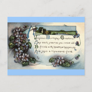 Carte Postale Joyeux anniversaire Salutation Repro Vintage 1918