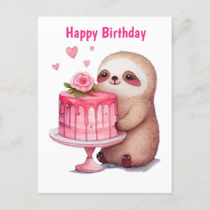 Carte Postale Joyeux anniversaire Sloth