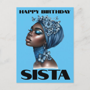 Carte Postale Joyeux Anniversaire Sœur Magie de Fille Noire Amou