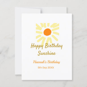 Carte Postale Joyeux anniversaire soleil jaune orange anniversai