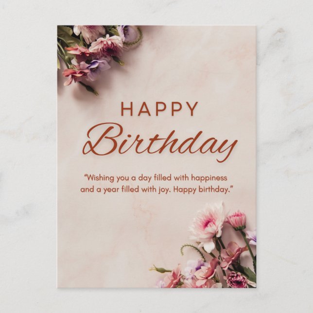 Carte Postale Joyeux anniversaire souhaitant  (Devant)