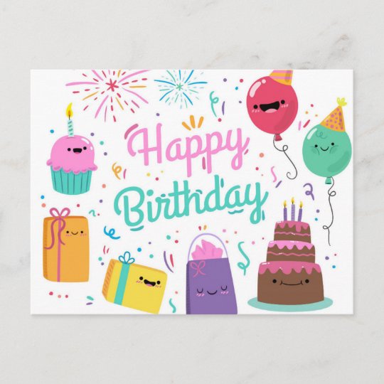 Carte Postale Joyeux Anniversaire Souriant Zazzle Fr