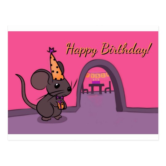 Carte Postale Joyeux Anniversaire Souris Zazzle Fr