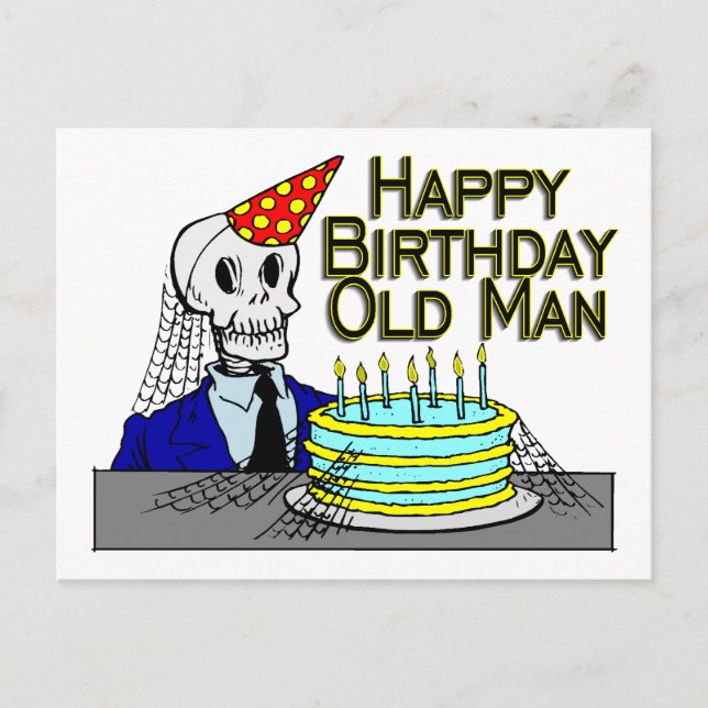 Carte Postale Joyeux Anniversaire Spider Web Vieux Homme (Devant)
