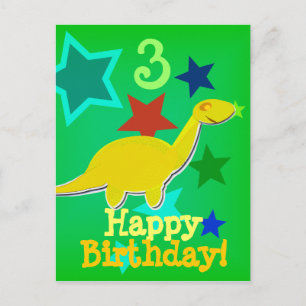 Carte postale Joyeux Anniversaire Star Dinosaur