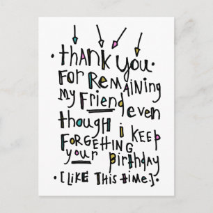 Carte Postale Joyeux anniversaire (tardif)