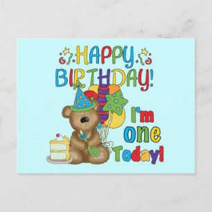 Carte Postale Joyeux anniversaire Teddy Bear 1er T-shirts et cad