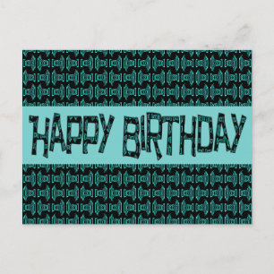 Carte Postale Joyeux anniversaire Turquoise Joyeux Brithday