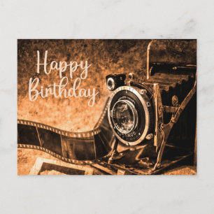 Carte Postale Joyeux Anniversaire Vieille Caméra De Film Vintage