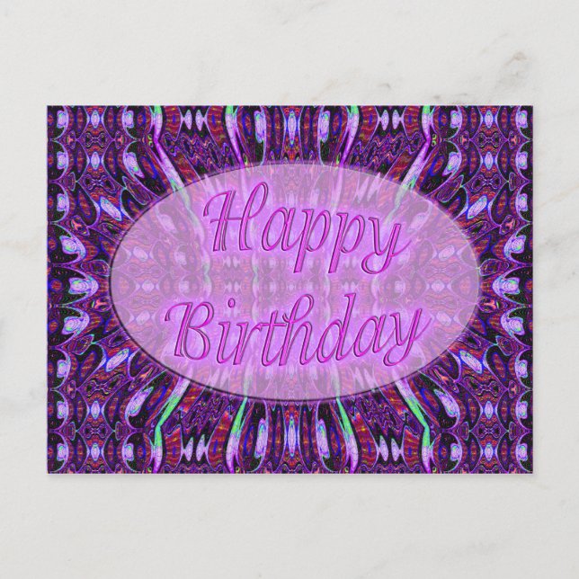 Carte Postale joyeux anniversaire violet (Devant)