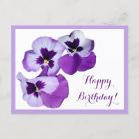Joyeux Anniversaire violet fleurs boho