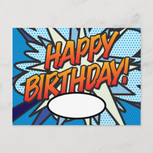 Carte Postale Joyeux Anniversaire Votre Message Bulle Discours A