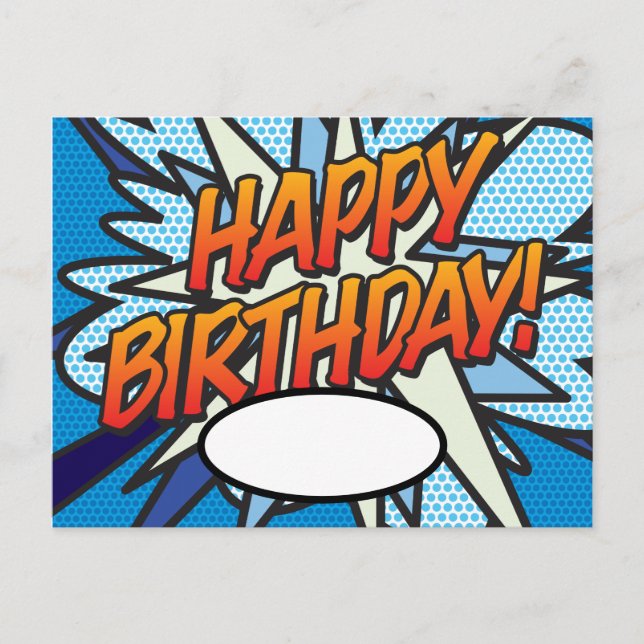 Carte Postale Joyeux Anniversaire Votre Message Bulle Discours A (Devant)