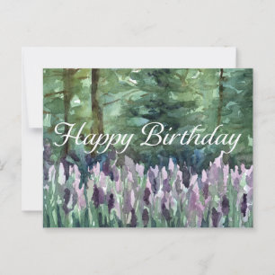 Carte Postale Joyeux Art d'aquarelle Fleur sauvage de la forêt d