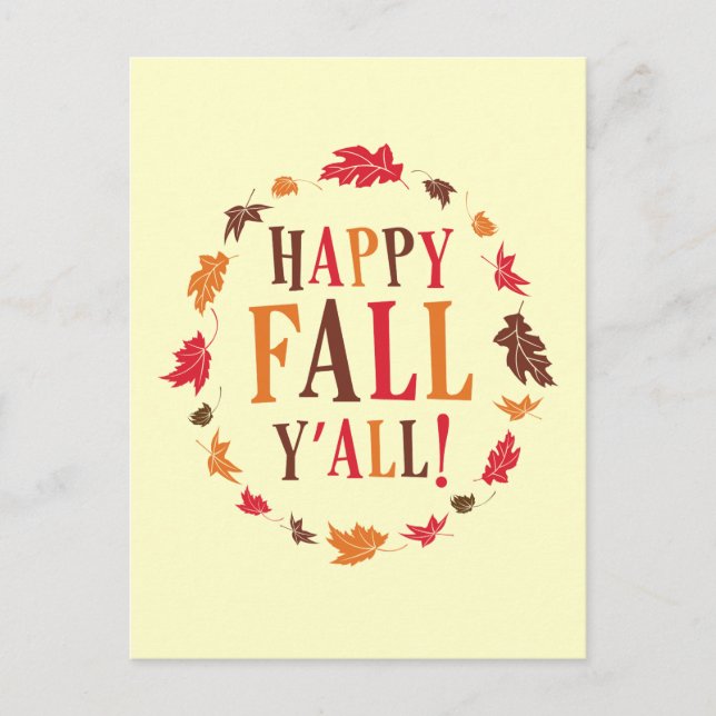 Carte Postale Joyeux automne Y'all (Devant)