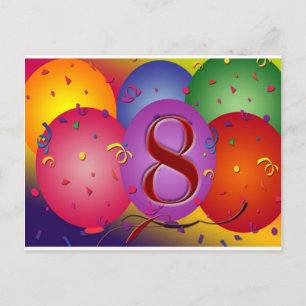 Carte Postale Joyeux ballon du 8e anniversaire !