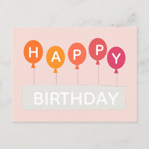 Carte Postale Joyeux ballons colorés d'anniversaire