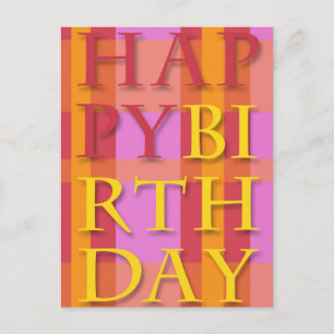 Carte postale Joyeux Birthday Stripes