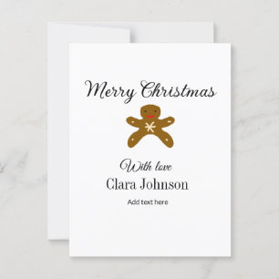 Carte Postale Joyeux biscuits marron de Noël ajouter un nom avec