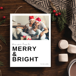 Carte Postale Joyeux Bright Photo de famille Noël