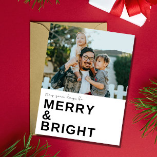 Carte Postale Joyeux Bright Photo de famille Noël
