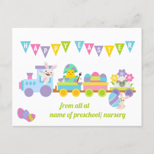 Carte postale Joyeux Bunny Train de Pâques