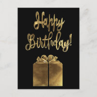 Joyeux cadeau d'anniversaire Black et Gold Look Ty